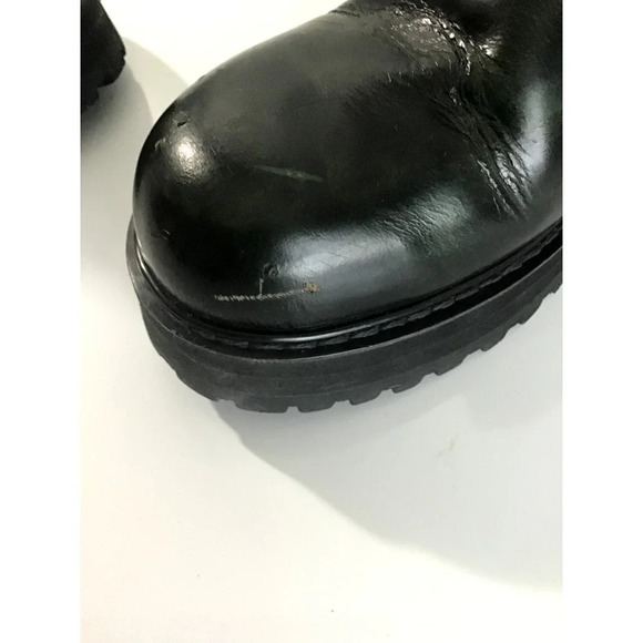 FUGGA Mens 8.5 Hunter Green Leather Boots Y2K - Picture 2 of 16